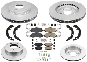 GEO Coated Disc Brake Rotors Pads Parking Shoes for Jeep Compass 2007-2017