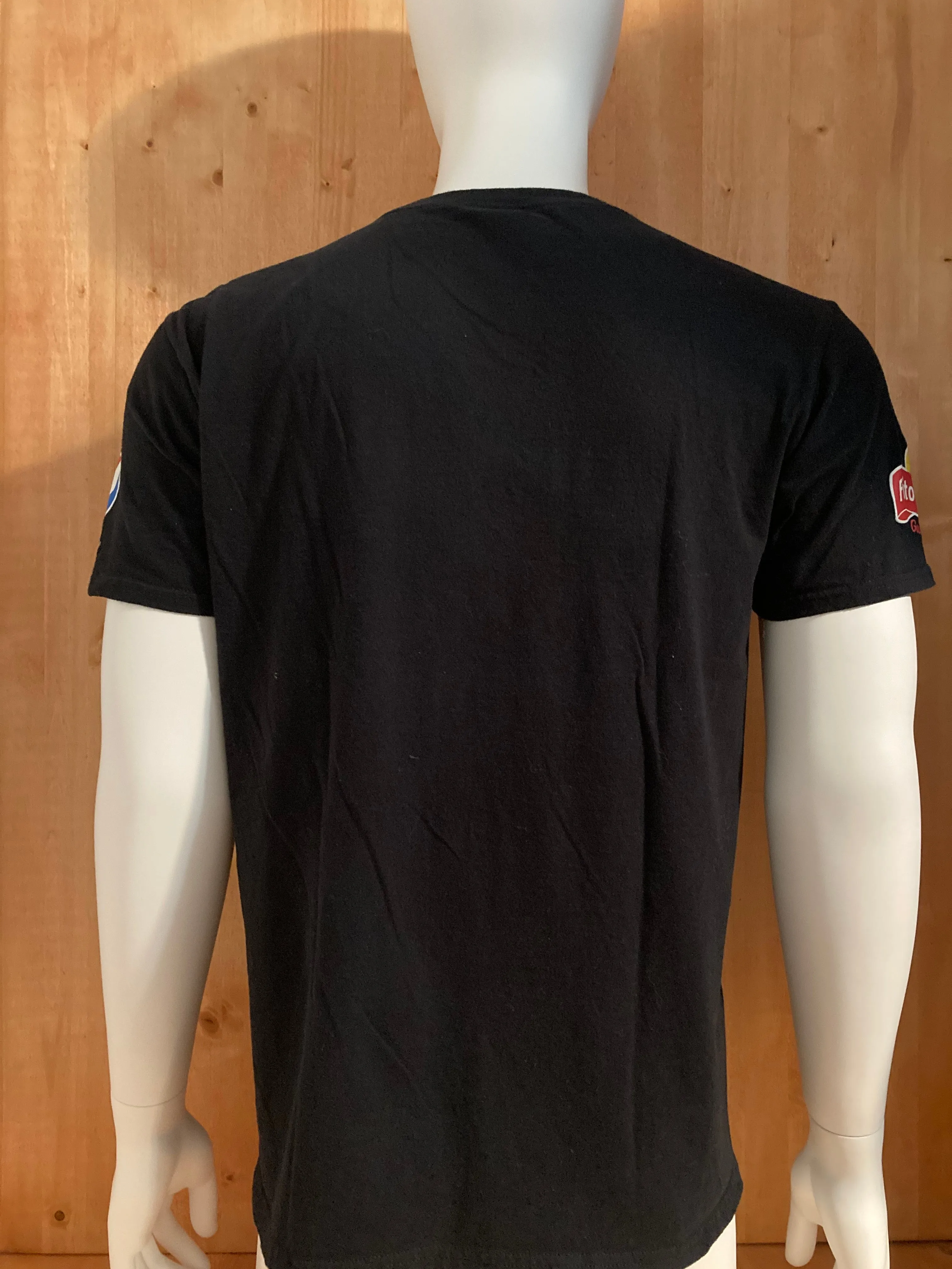 GILDEN "NFL" FRITO LAY & PEPSI SPONSOR Graphic Print Adult L Large Lrg Black T-Shirt Tee Shirt