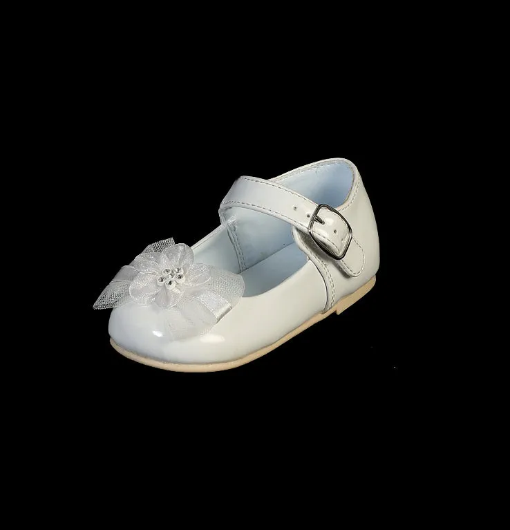 Girls Communion Shoes w/ Bow, in Ivory or White