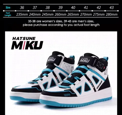 Hatsune Miku Vocaloid High-Top Sneakers Classic White