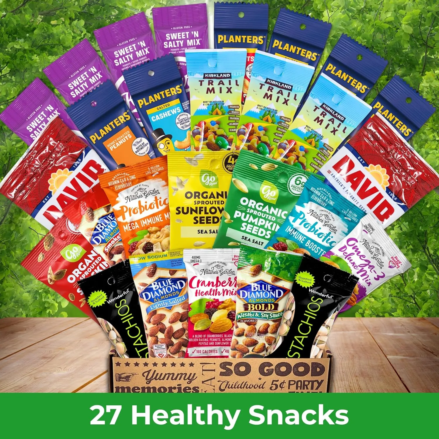 Healthy Snacks Trail Mix Variety Pack - Nut, Seed, Fruit Mix for Adults, Kids, Office, Gifts, Travel - Deluxe Assorted Box (27 Count)