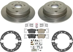 High Carbon Performance Rear Brake Rotors Pads and Shoes for 07-12 Acura RDX AWD