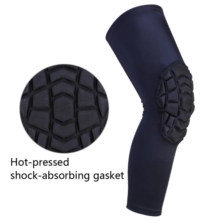 Hot Pressed Honeycomb Knee Pads Basketball Climbing Sports Knee Pads Protective Gear, Specification: XXL (Blue)