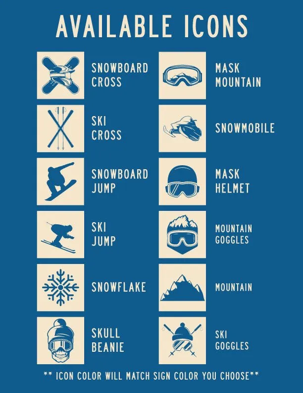 Iceface Ski Trail Metal Sign