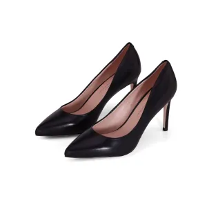 INCI Malin  Black Calfskin Leather & Sheepskin lining-Pumps for Women -3.3 inch Heels-Stiletto High Heels Pointy Toe Pumps Holiday Dressin Shoes