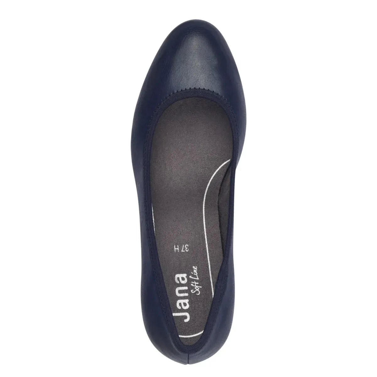 Jana Navy Wide-Fit Block Heel Shoe: Stability and Comfort