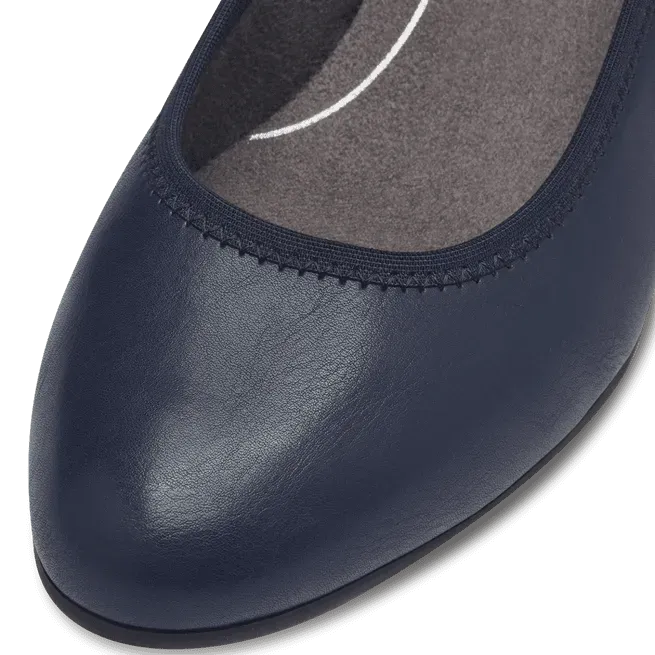 Jana Navy Wide-Fit Block Heel Shoe: Stability and Comfort