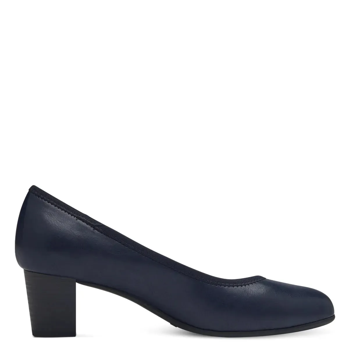 Jana Navy Wide-Fit Block Heel Shoe: Stability and Comfort