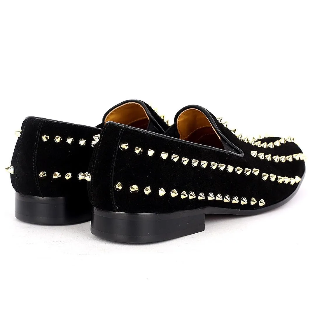 J.M Weston Exquisite Full Spike Designed Swede Shoe - Black