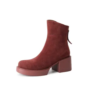 Jolie Platform Wool Lined Boots Brown