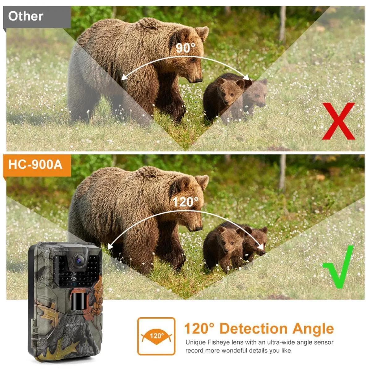 K&F Concept K&F HC-900A 20MP/0.3 seconds Trigger/1 PIR HD Outdoor trail camera Waterproof Hunting Infrared Night Vision Camera