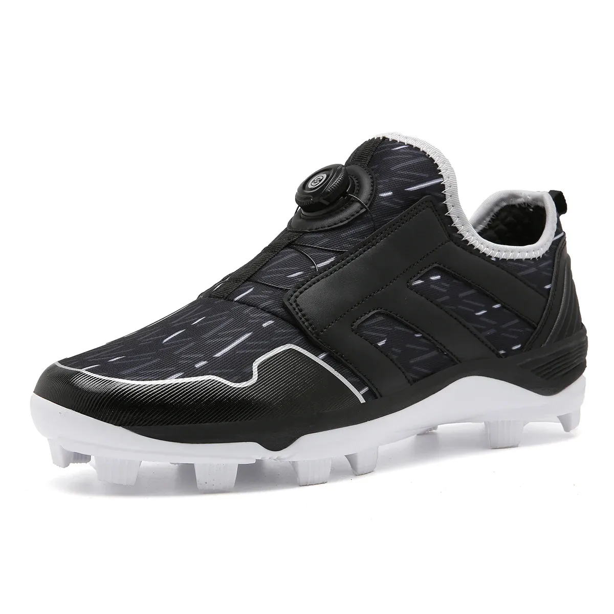 KickMaster New Men's Baseball Shoes/Auto Buckle Spikes Softball Shoes