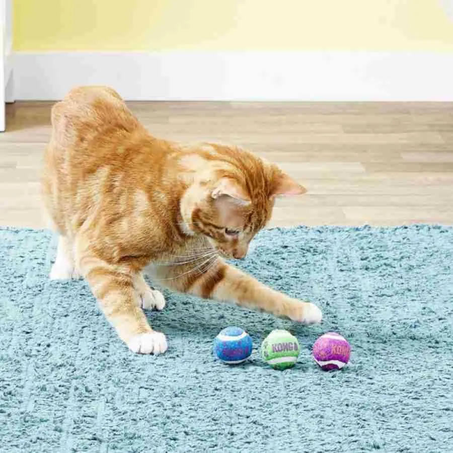 KONG Cat Tennis Balls With Bells