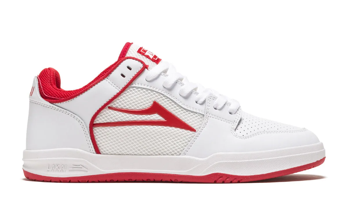 LAKAI - Telford Low Shoes White/Red Suede