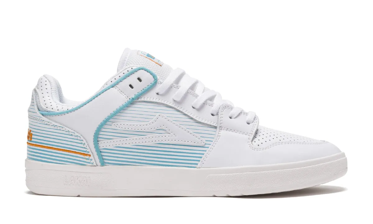 Lakai Telford Low Skateboard Shoe - White Leather