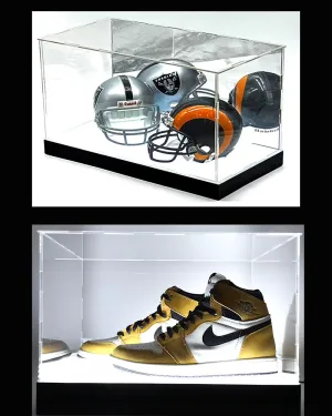 LED Shoe Football Sneakers Display Case Mirror Memorabilia Storage Box Lights Diecast Dustproof Acrylic Showcase UV Protection