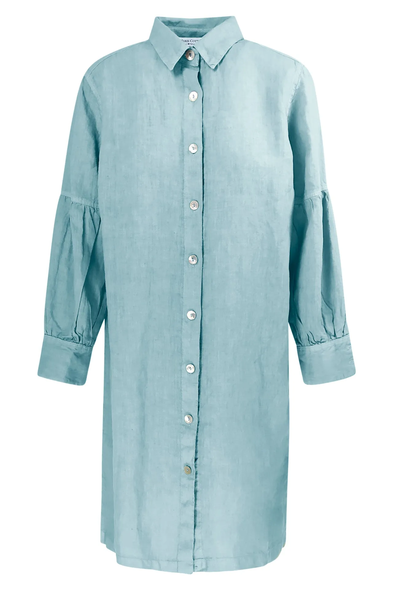 Linen Shirt With Puff Long Sleeve