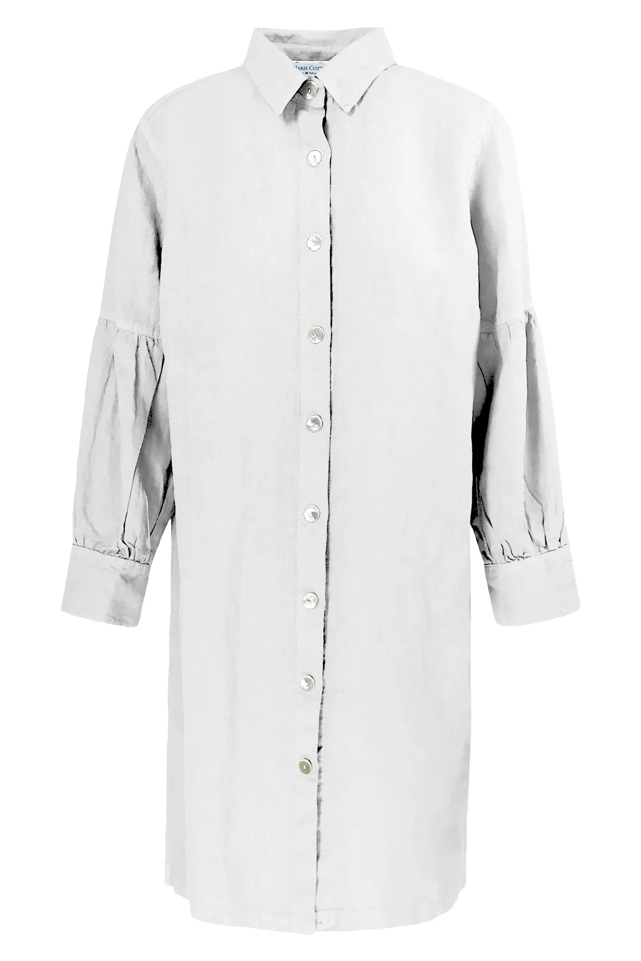 Linen Shirt With Puff Long Sleeve