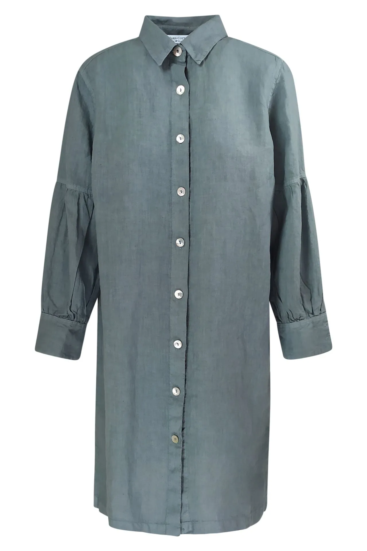 Linen Shirt With Puff Long Sleeve