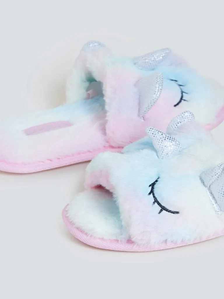 LUNA BLU Multicolour Unicorn Bathroom Slippers