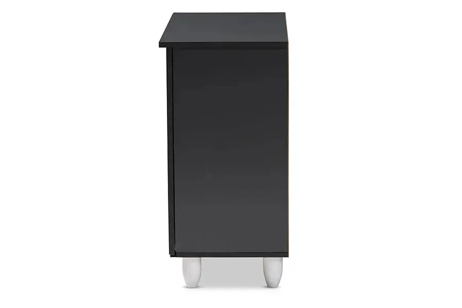 Margaret Two-Tone Oak/Dark Gray 2-Door Shoe Storage Cabinet