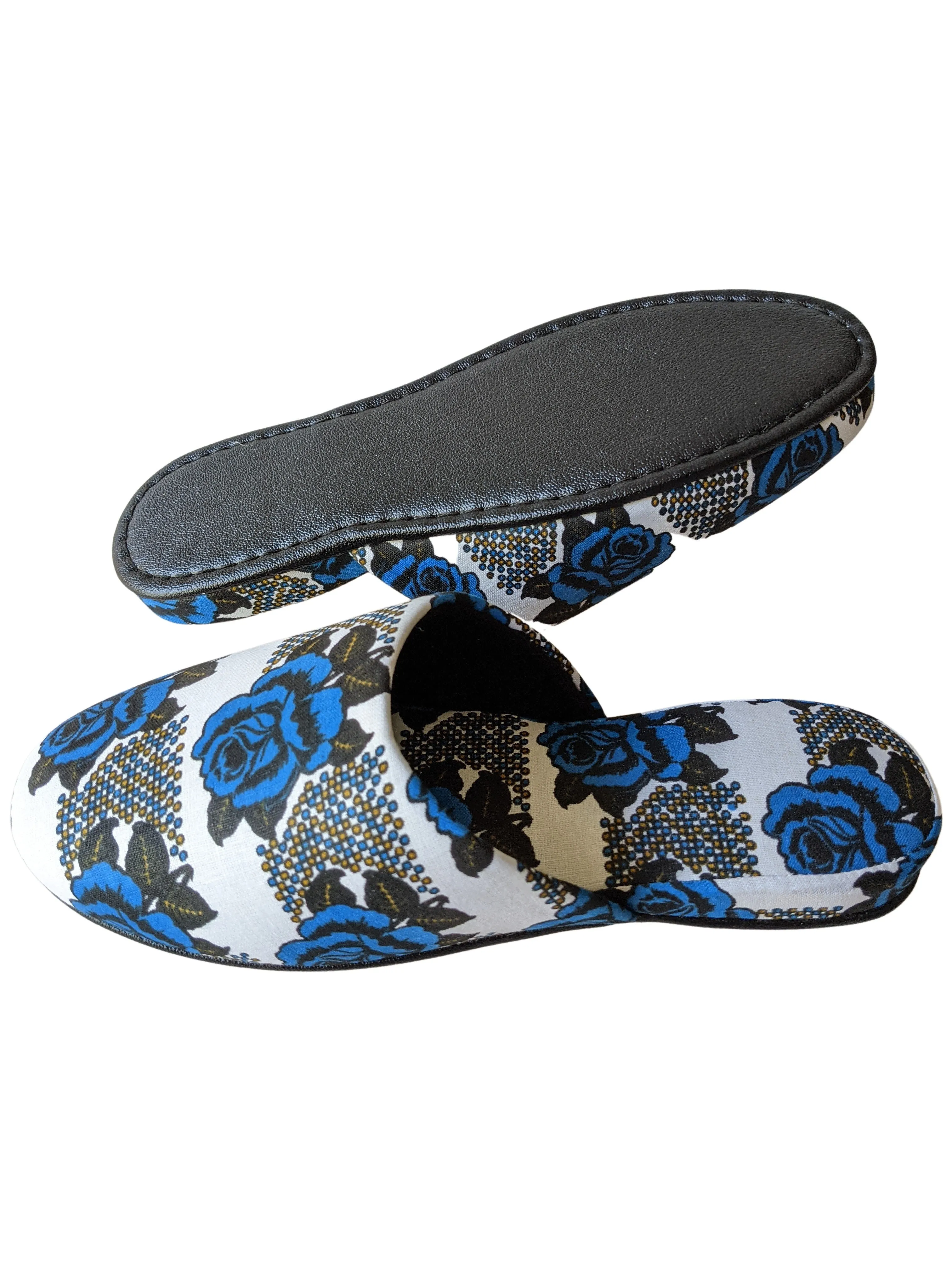 Medium Rose Print Mix Slippers [vinyl sole] Rose-M06 [Size Medium] Rose M06