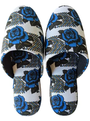 Medium Rose Print Mix Slippers [vinyl sole] Rose-M06 [Size Medium] Rose M06