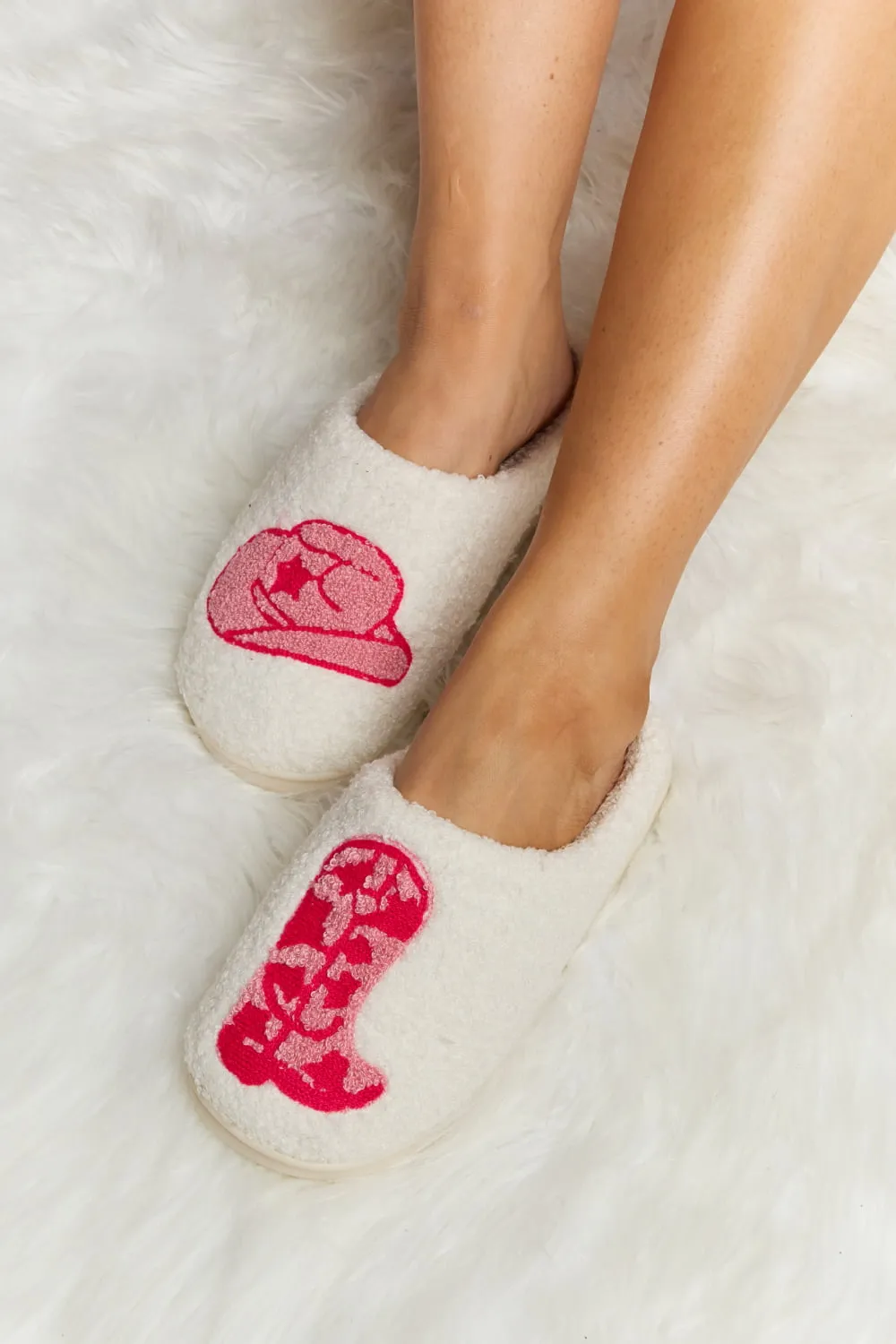 Melody Printed Plush Slide Slippers