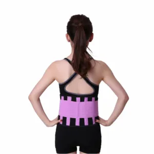 Men and Women Neoprene Lumbar Waist Support Unisex Exercise Weight Loss Burn Shaper Gym Fitness Belt, Size:M(Purple)