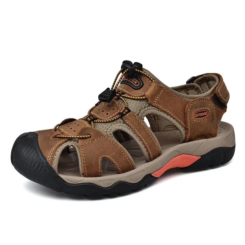 Men's Authentic Leather Baotou Beach Sandals