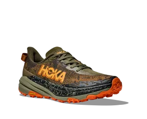 Men's Hoka Speedgoat 6 Color: Ant Olive/ Squash (WIDE WIDTH)