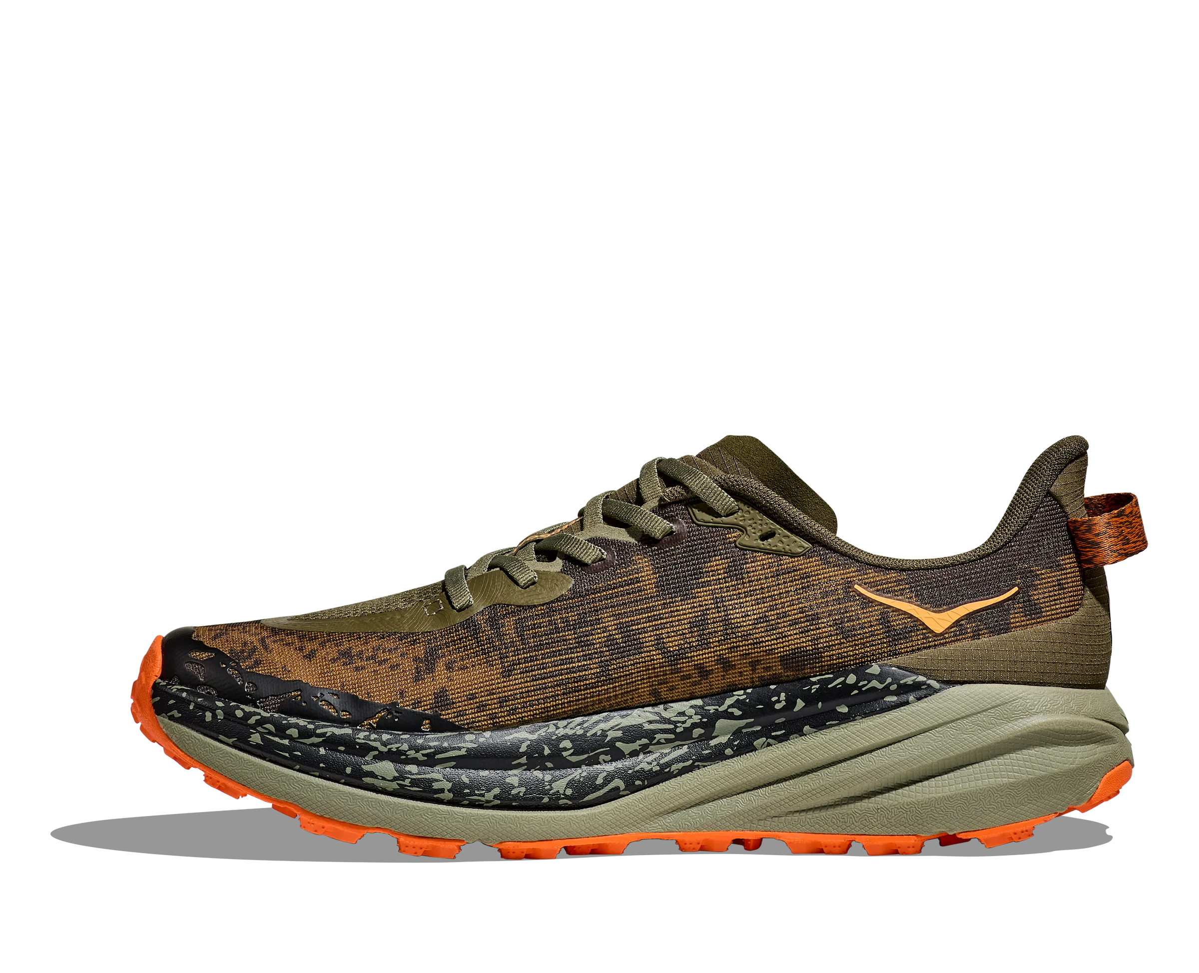 Men's Hoka Speedgoat 6 Color: Ant Olive/ Squash (WIDE WIDTH)