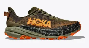 MEN'S HOKA SPEEDGOAT 6 WIDE 1147830AQL COLOR: ANTIQUE OLIVE/SQUASH