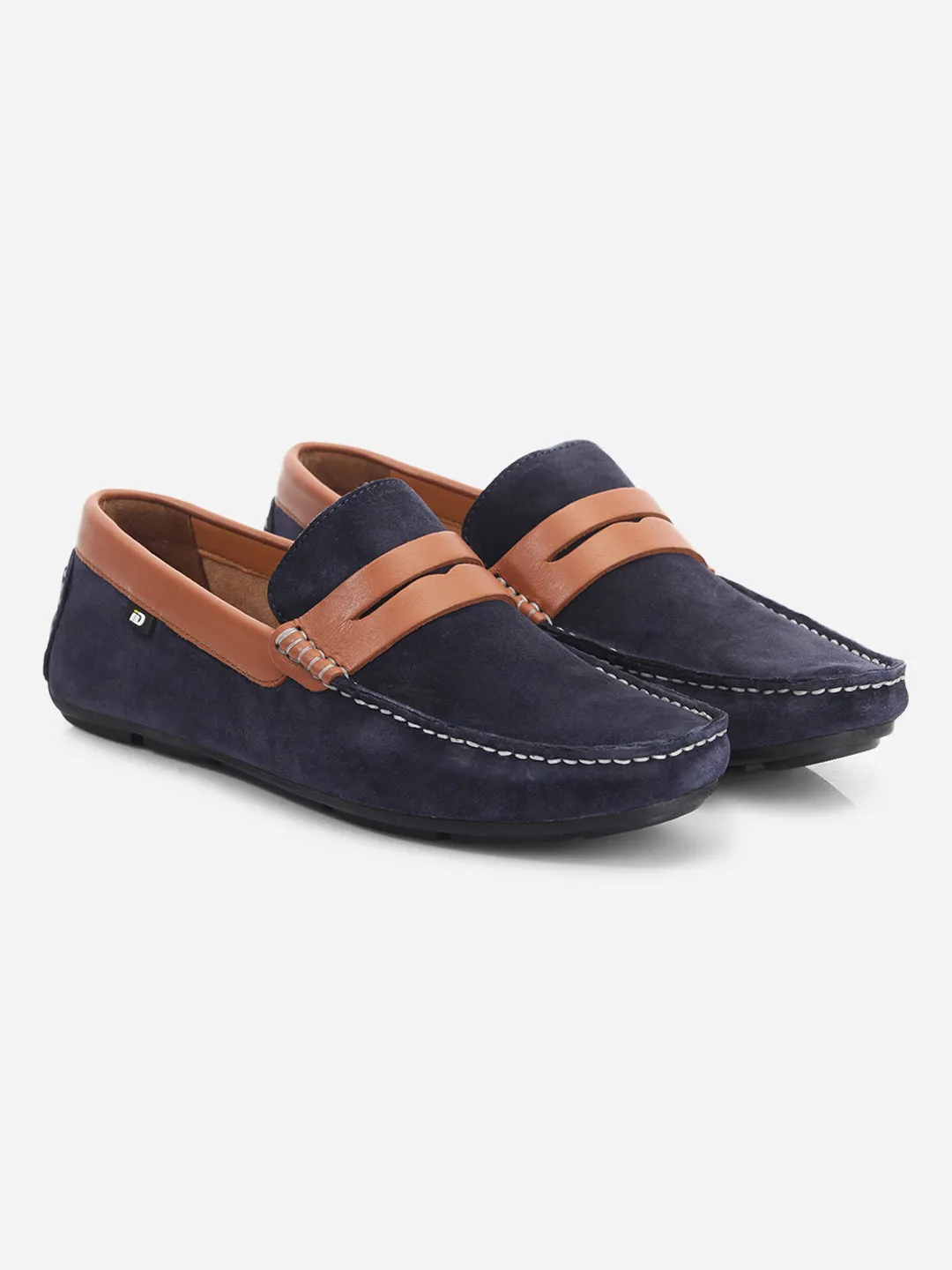 Men's Navy Moc Toe Casual Loafer (ID1142)