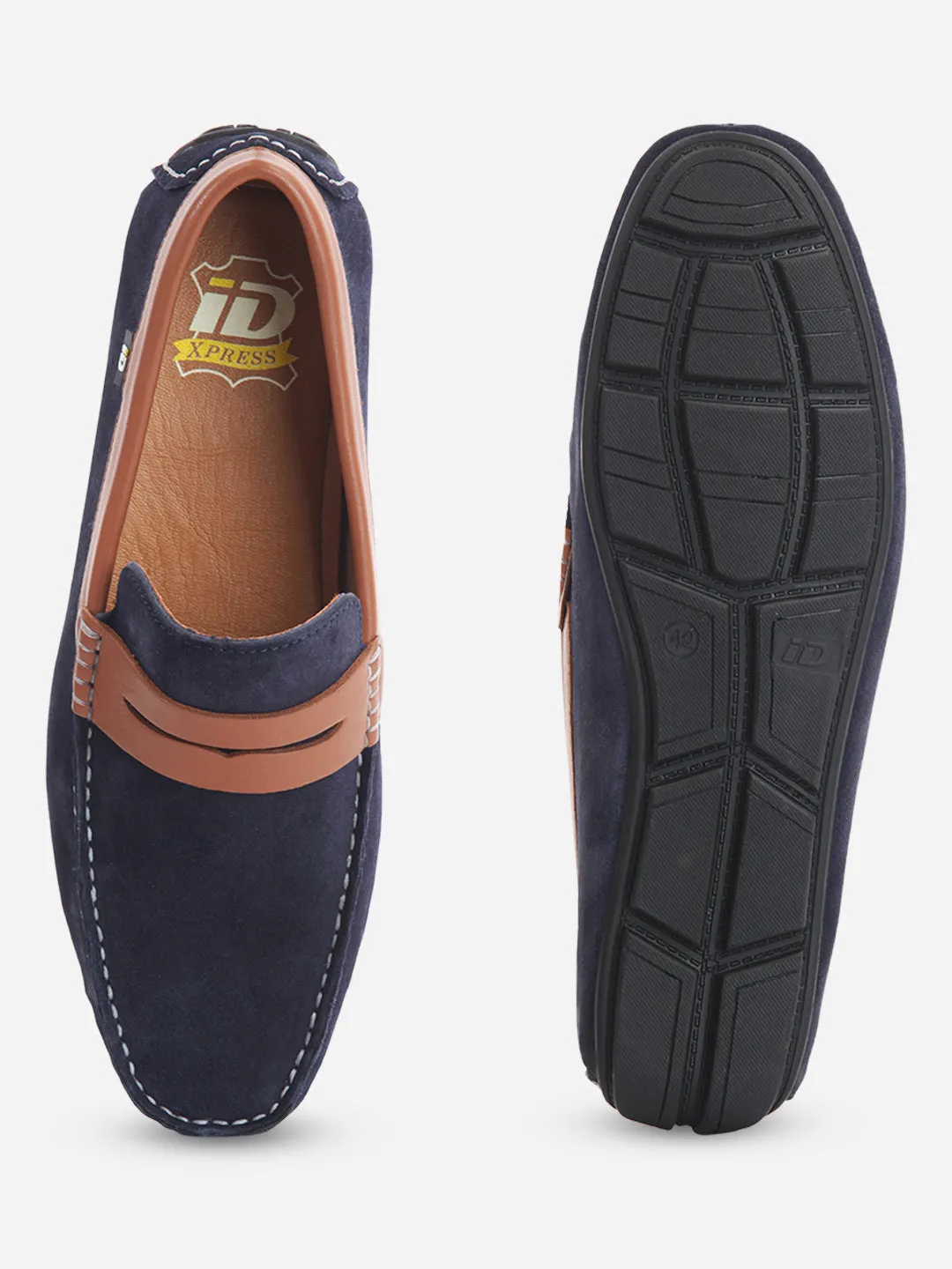 Men's Navy Moc Toe Casual Loafer (ID1142)