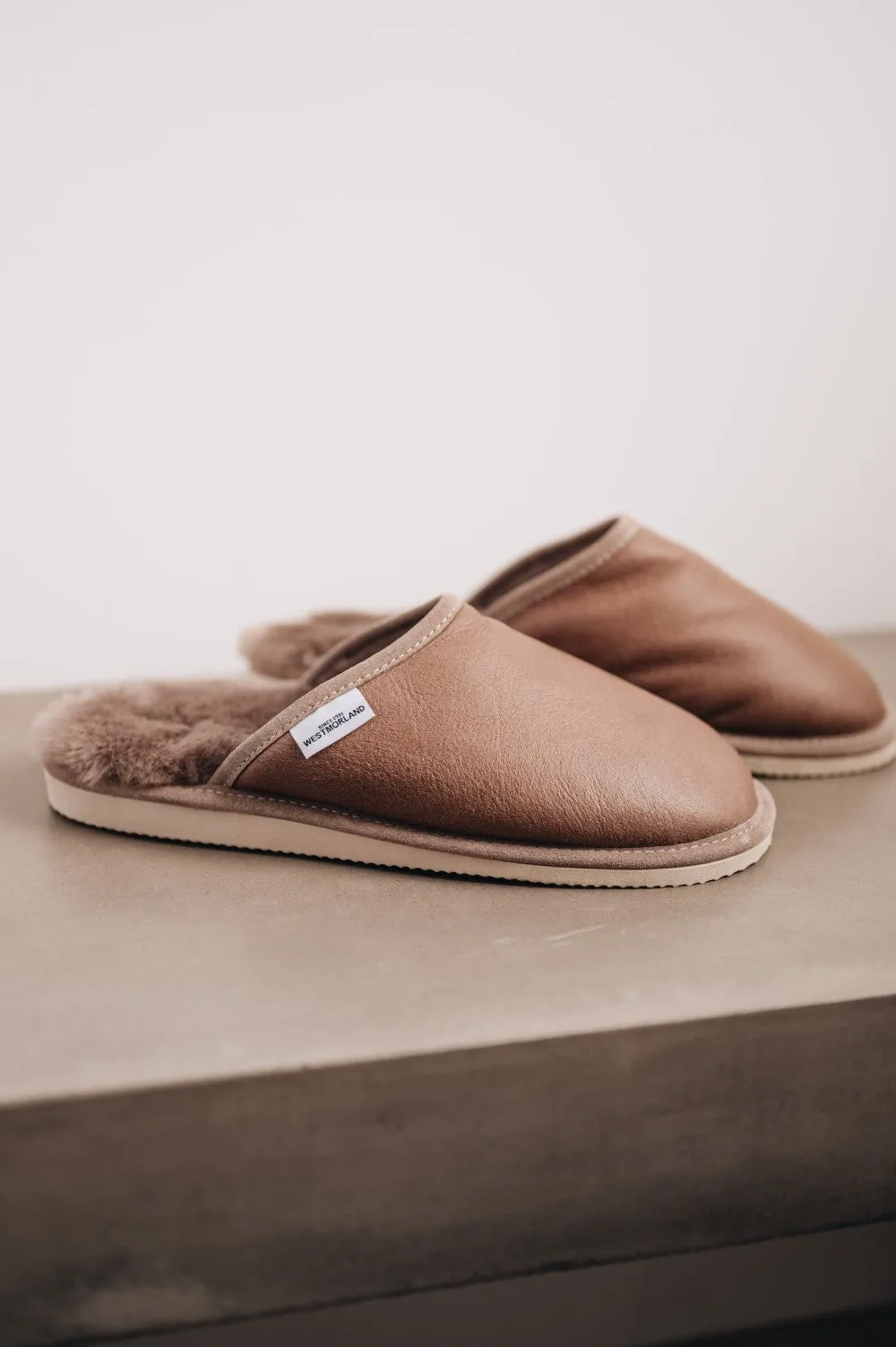 Men's Sheepskin Slip On Slippers with Sole | IDRIS