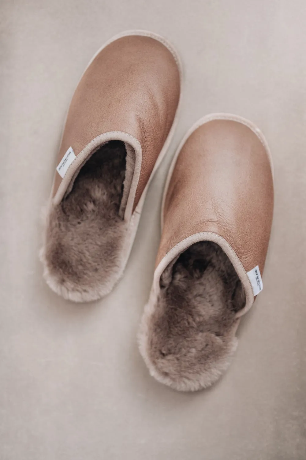 Men's Sheepskin Slip On Slippers with Sole | IDRIS