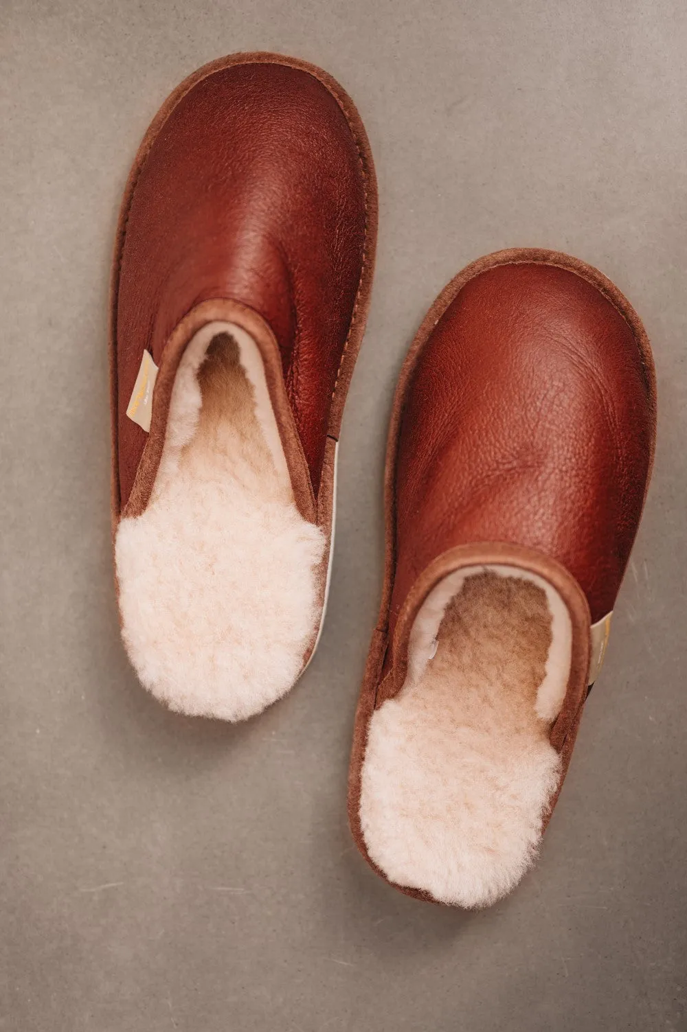 Men's Sheepskin Slip On Slippers with Sole | IDRIS