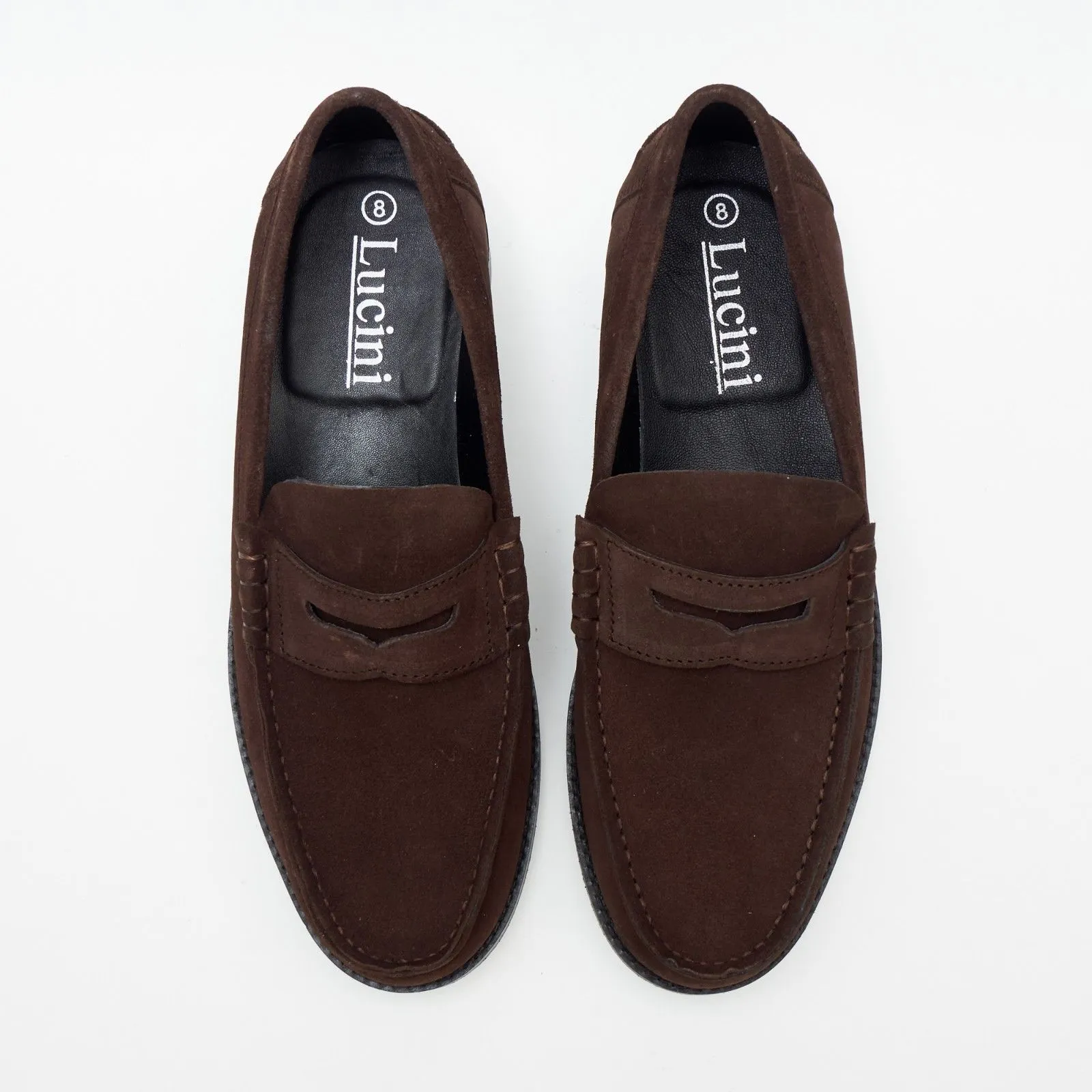 Mens Suede Casual Slip On Shoes - 17925_Brown Suede