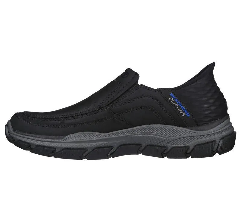 Men's Wide Relaxed Fit Skechers 204810 Slip-ins Rf Respected Elgin Trainers - Black