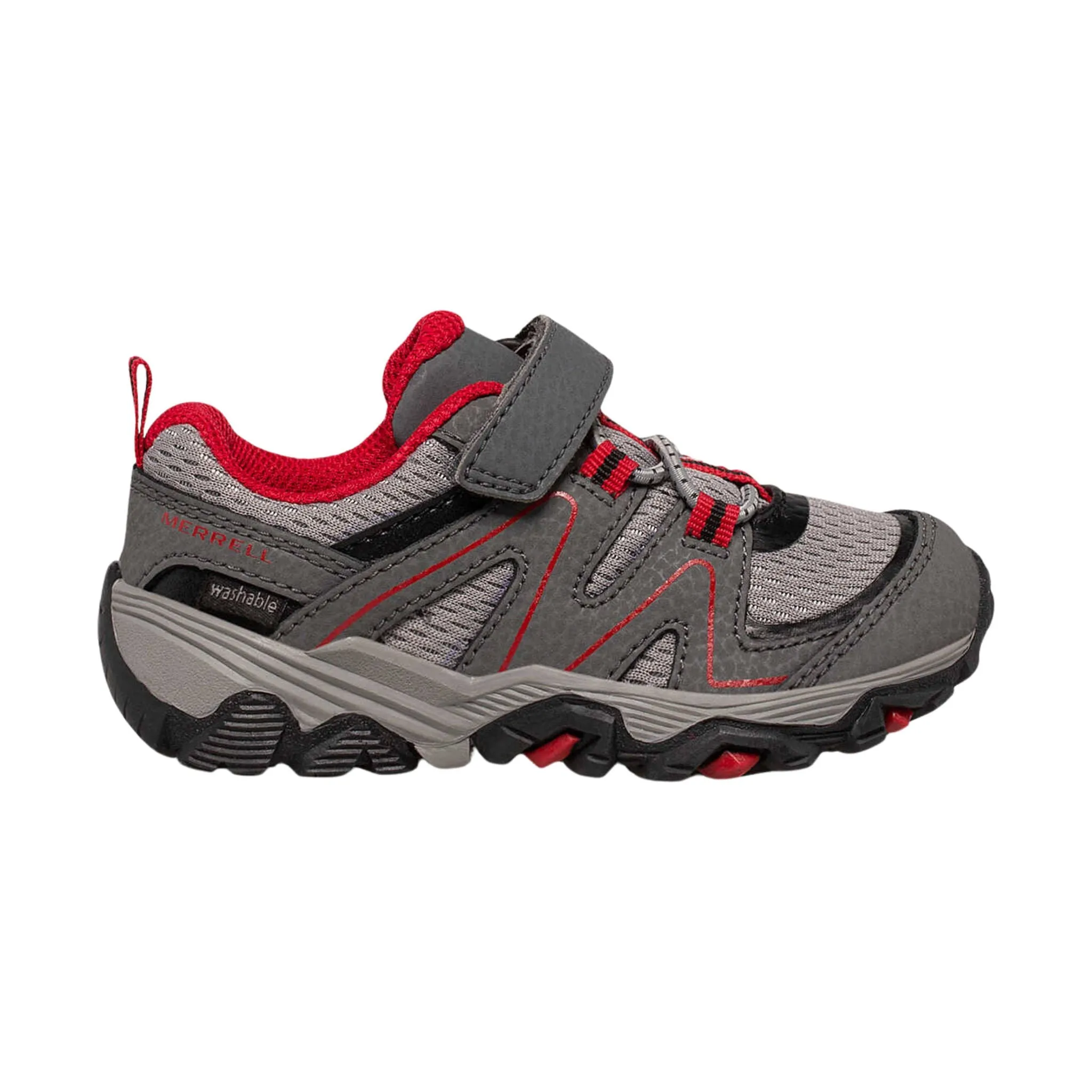 Merrell Little Kids' Trail Quest Jr. Shoes - Grey/Black/Red - ONLINE STORE CREDIT/EXCHANGE ONLY