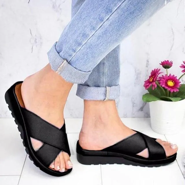 Mid-Heel Platform Sandals