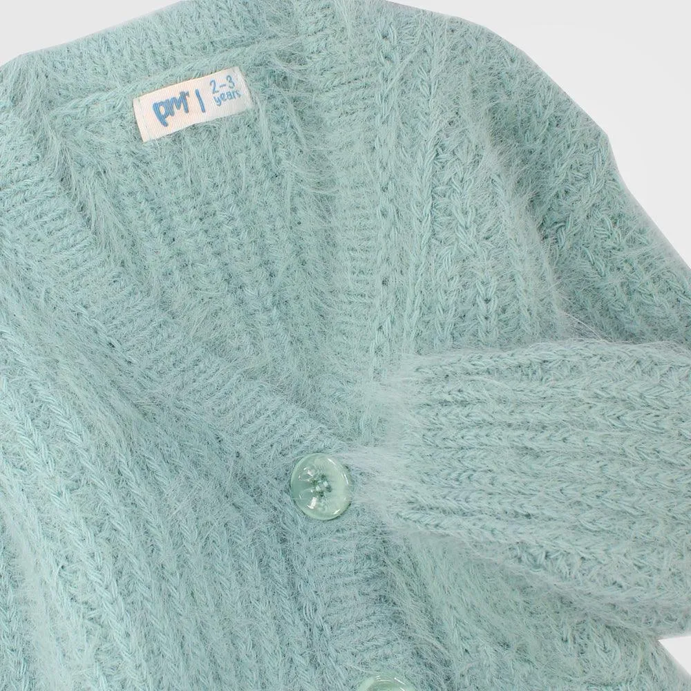 Mint Green Long-Sleeved Knit Jacket