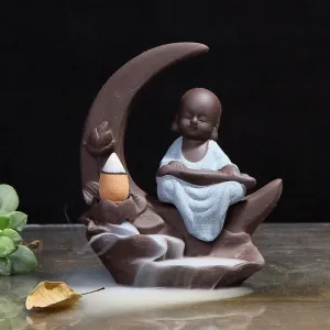 Monk On The Moon Incense Holder