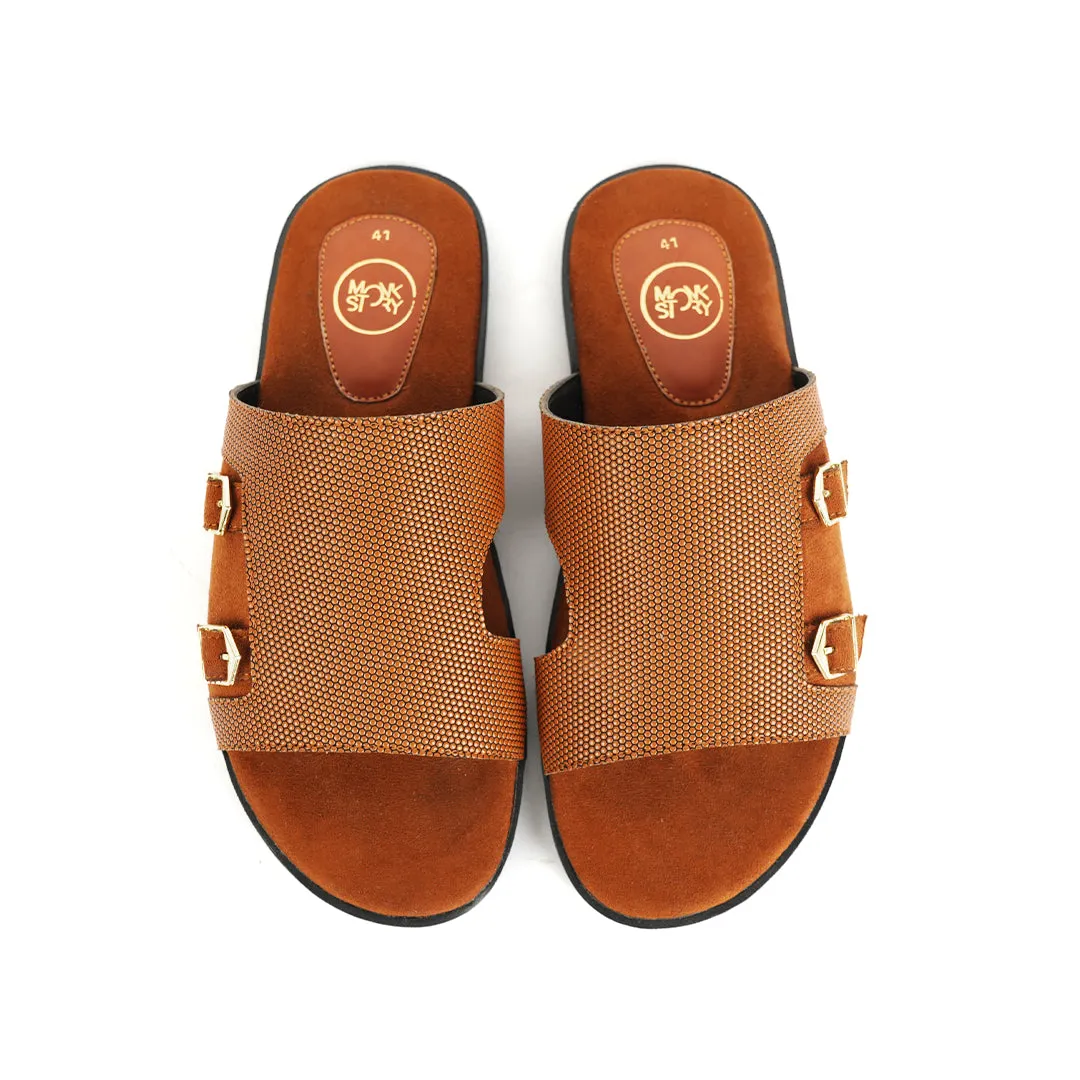 Monkstory T-Rad Double Monk Strap Sandals - Tan