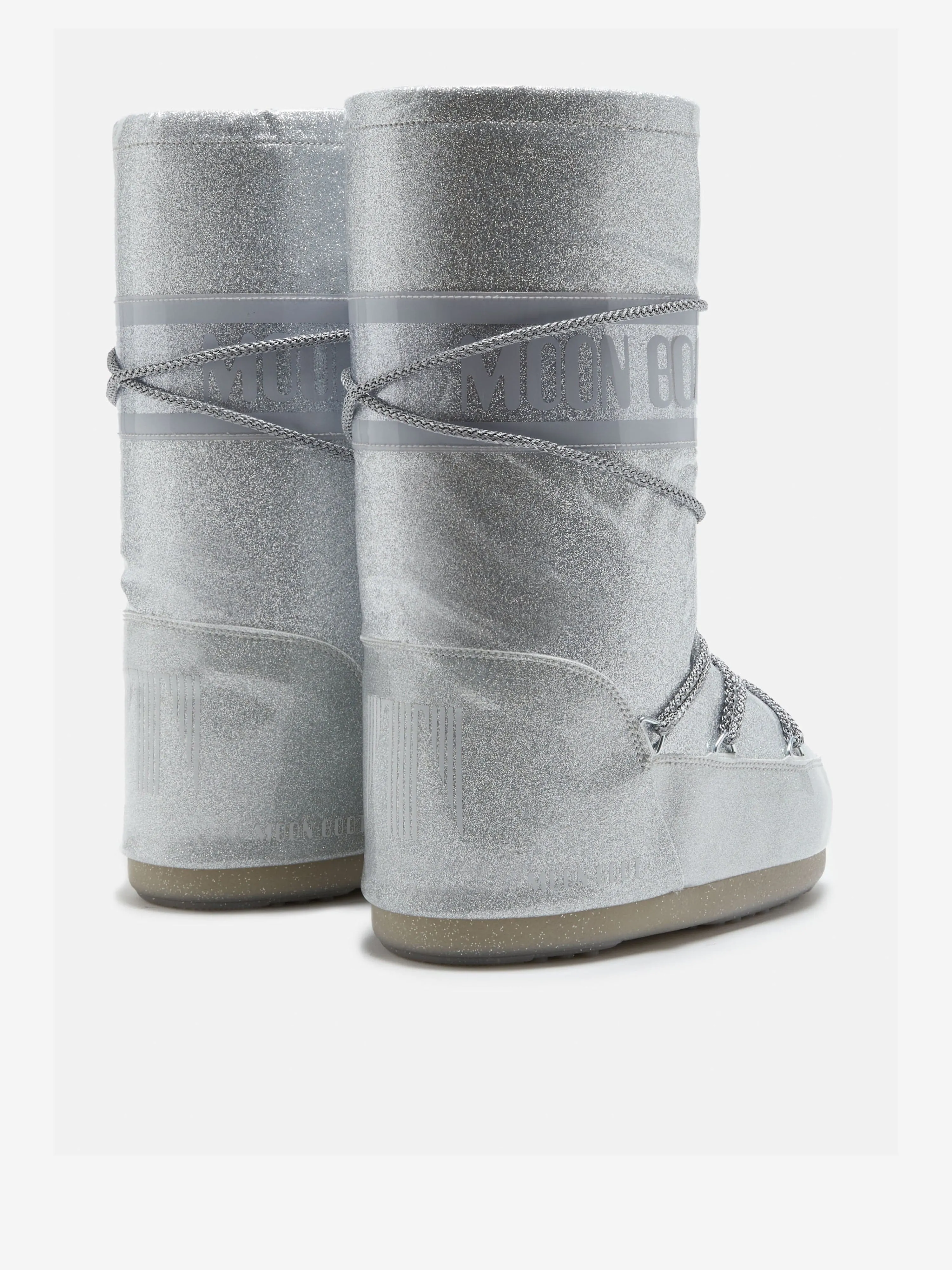 Moon Boot Kids Icon Glitter Boots in Silver