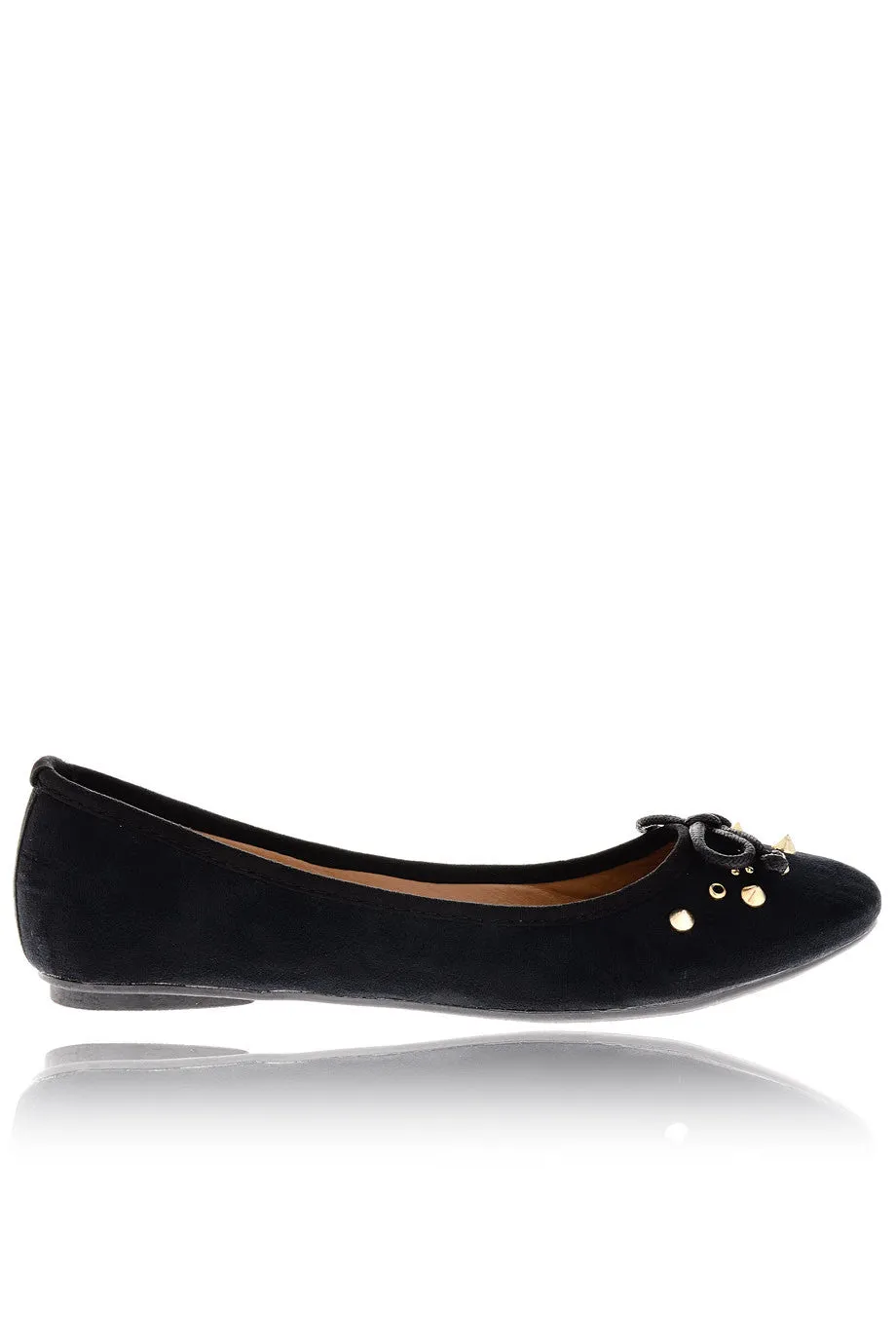 NADINE Black Suede Ballerinas