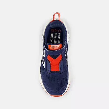 NEW BALANCE KID'S DYNASOFT NITREL V6 TOP STRAP NAVY/WHITE RUNNING SHOE