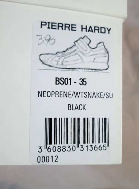 NEW PIERRE HARDY NEOPRENE SNAKE Sneaker TRAINER BLACK 35 5 Womens Sport Shoe