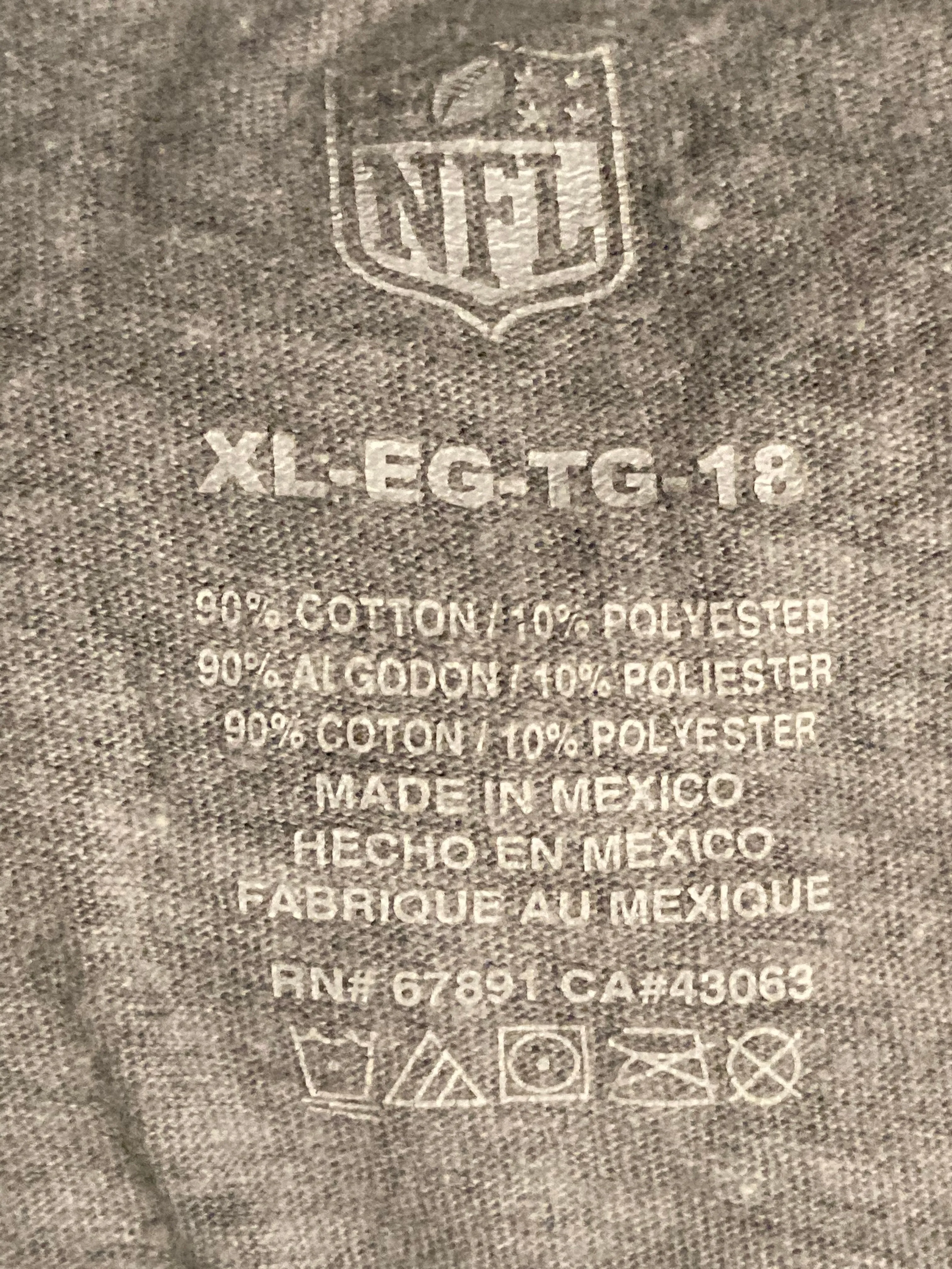 NFL "NEW ENGLAND PATRIOTS XLIX CHAMPIONS" Graphic Print Kids Youth Unisex T-Shirt Tee Shirt XL Xtra Extra Large Gray